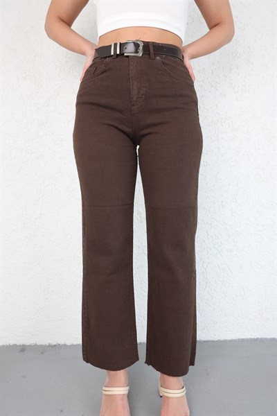 Paça Kesik Kemerli Pantolon