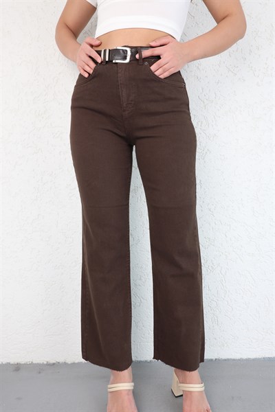 Paça Kesik Kemerli Pantolon