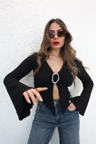 Tokalı Gofre Bluz
