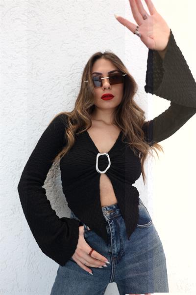 Tokalı Gofre Bluz