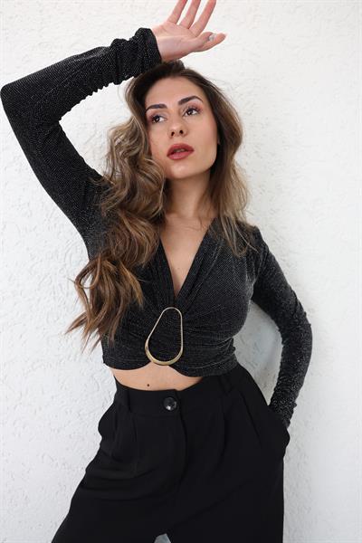 Simli Tokalı Bluz