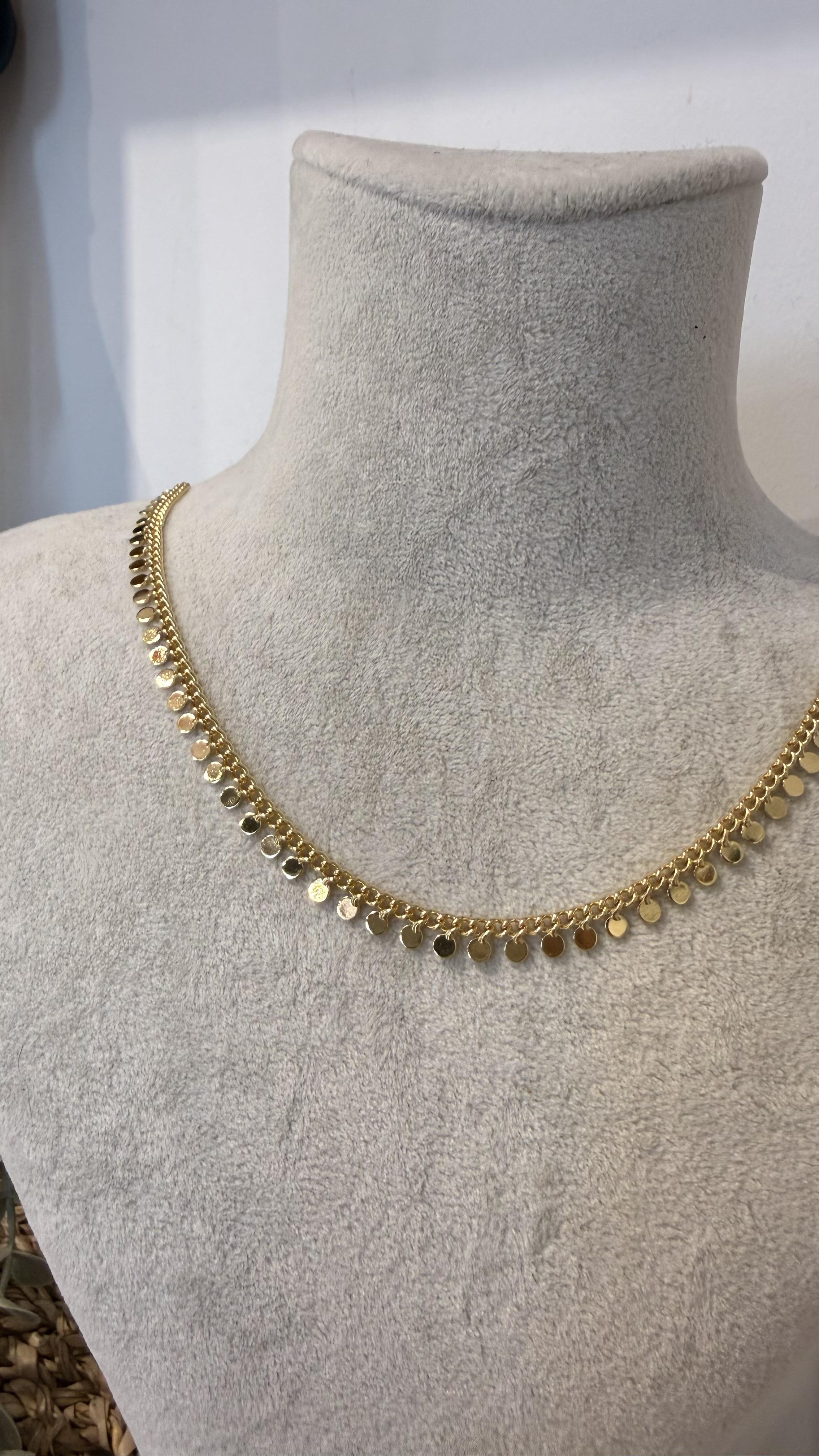 Çelik Gold Renk Pullu Kolye 40+5cm