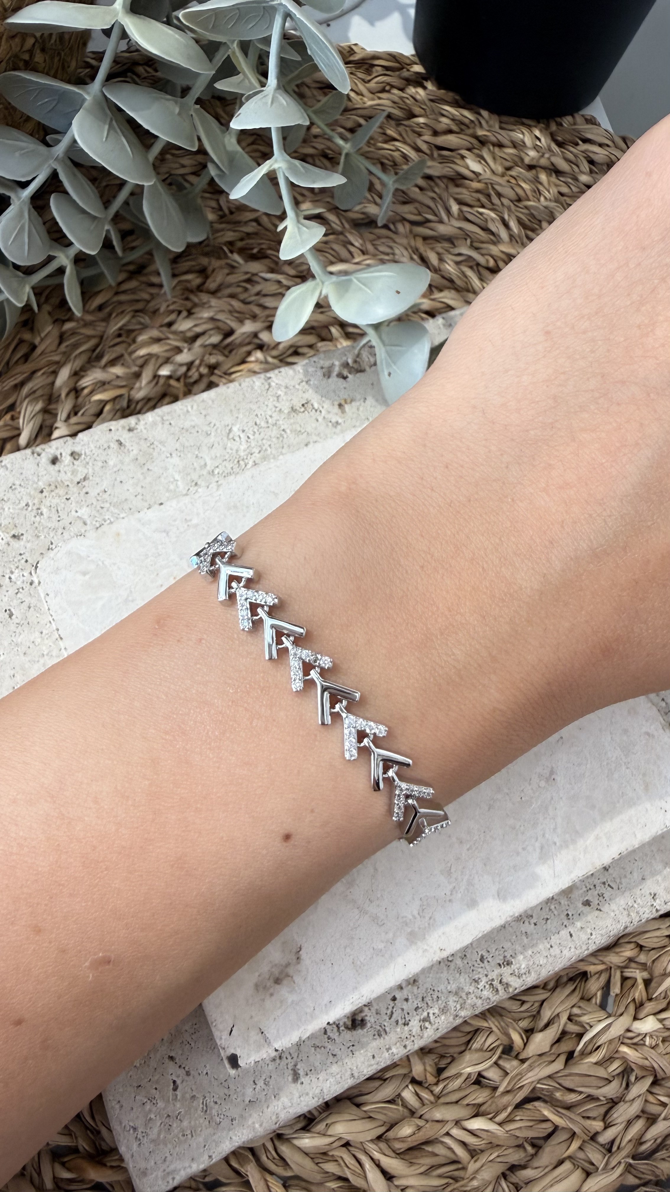 Cm Jewel 14K Gümüş Renk Bileklik
