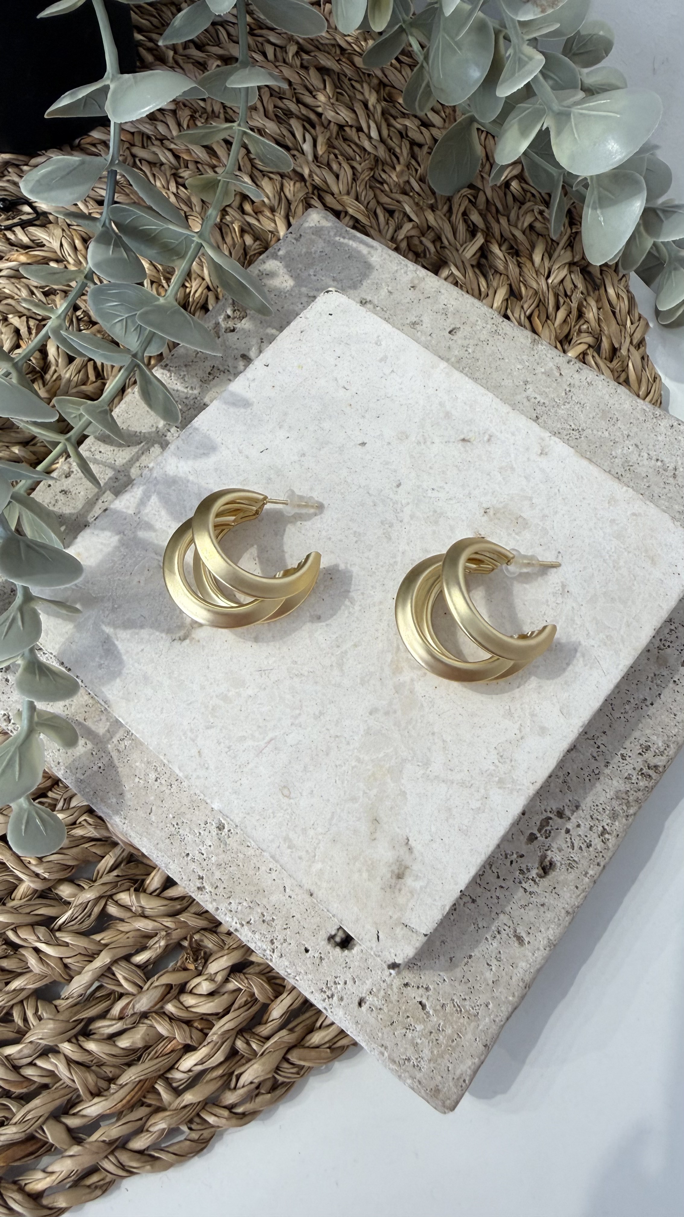 İthal Antik Gold Renk  Küpe