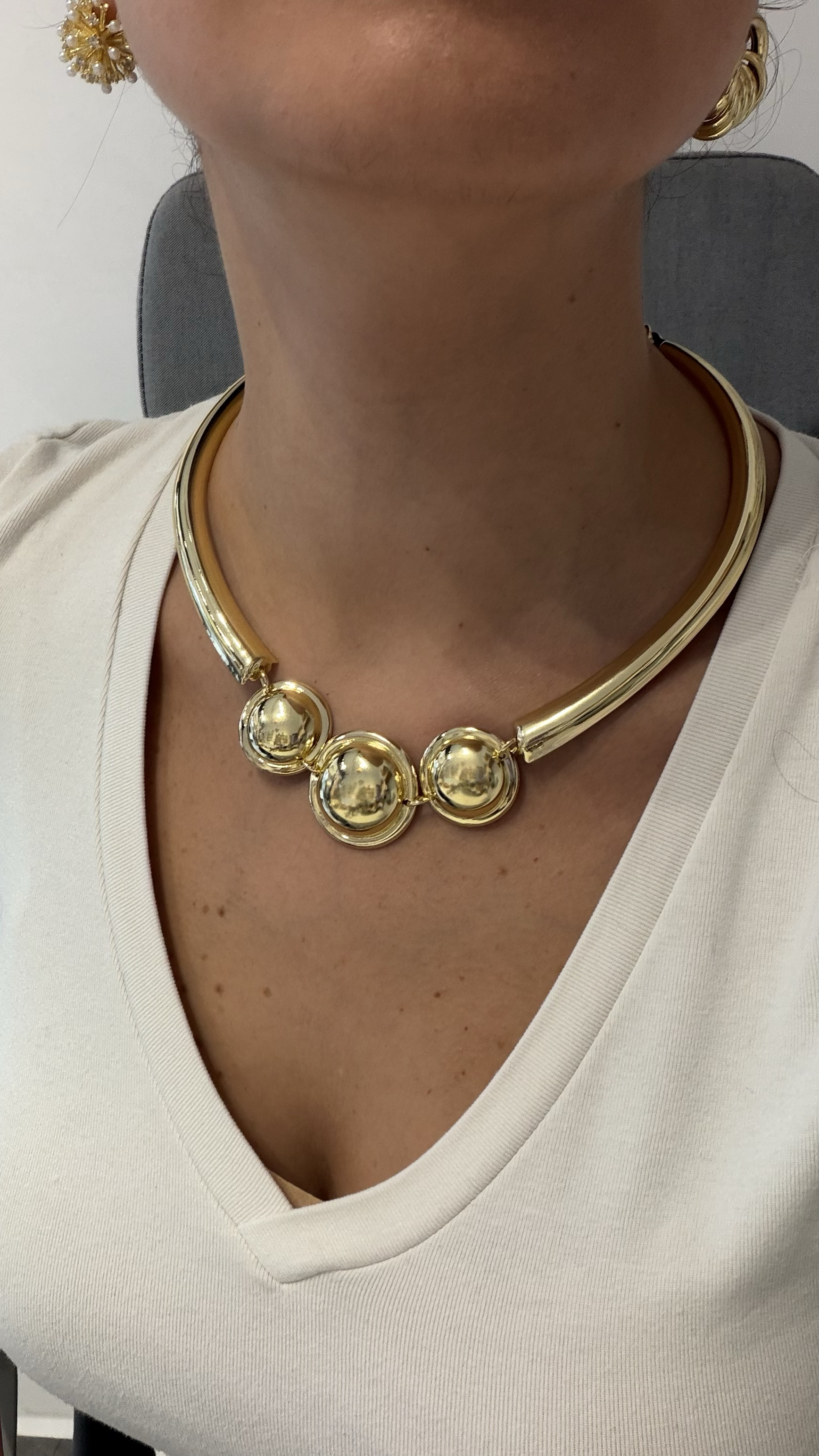 İthal Gold Metal Kolye 35+10cm