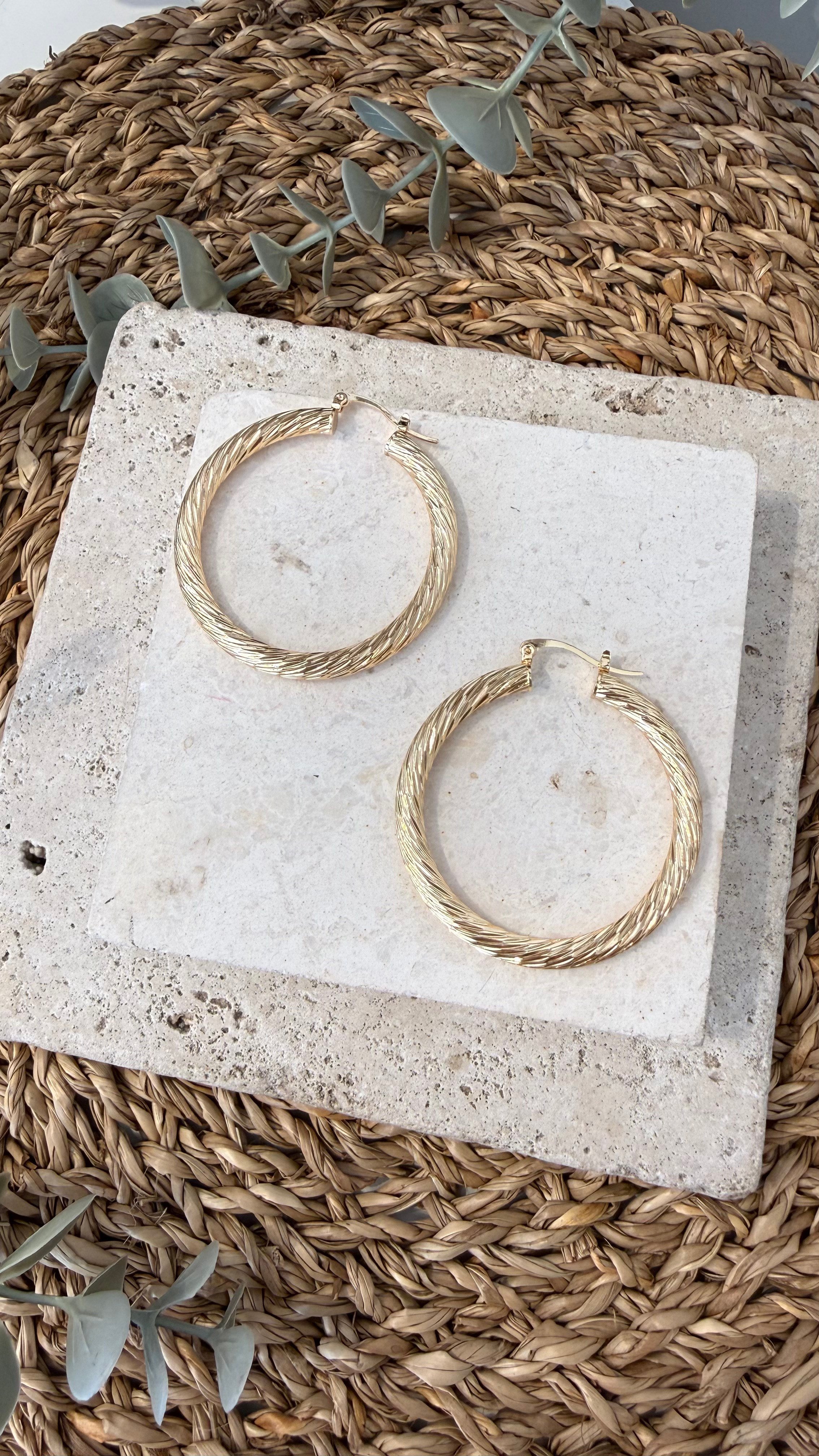 İthal Gold Renk Halka Küpe