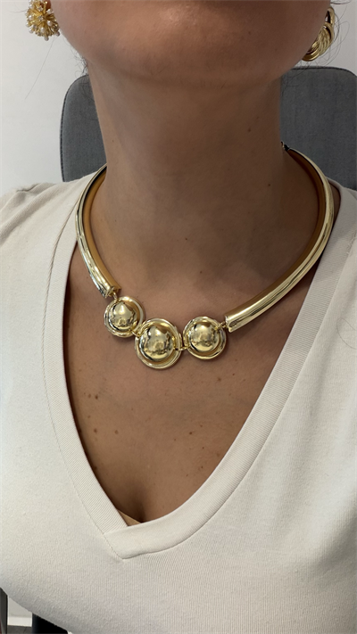 İthal Gold Metal Kolye 35+10cm