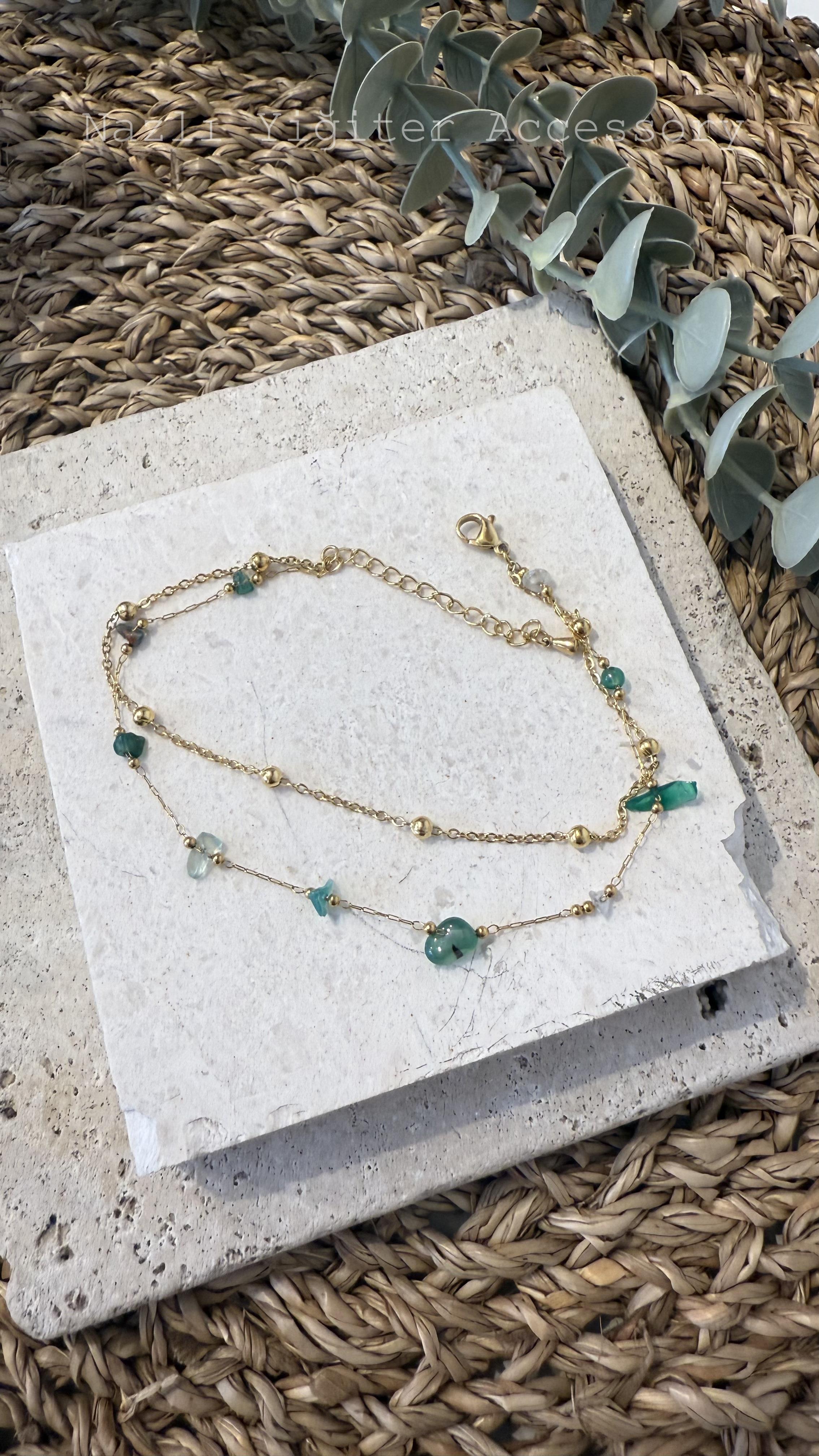 Çelik Gold Renk Charmlı Halhal