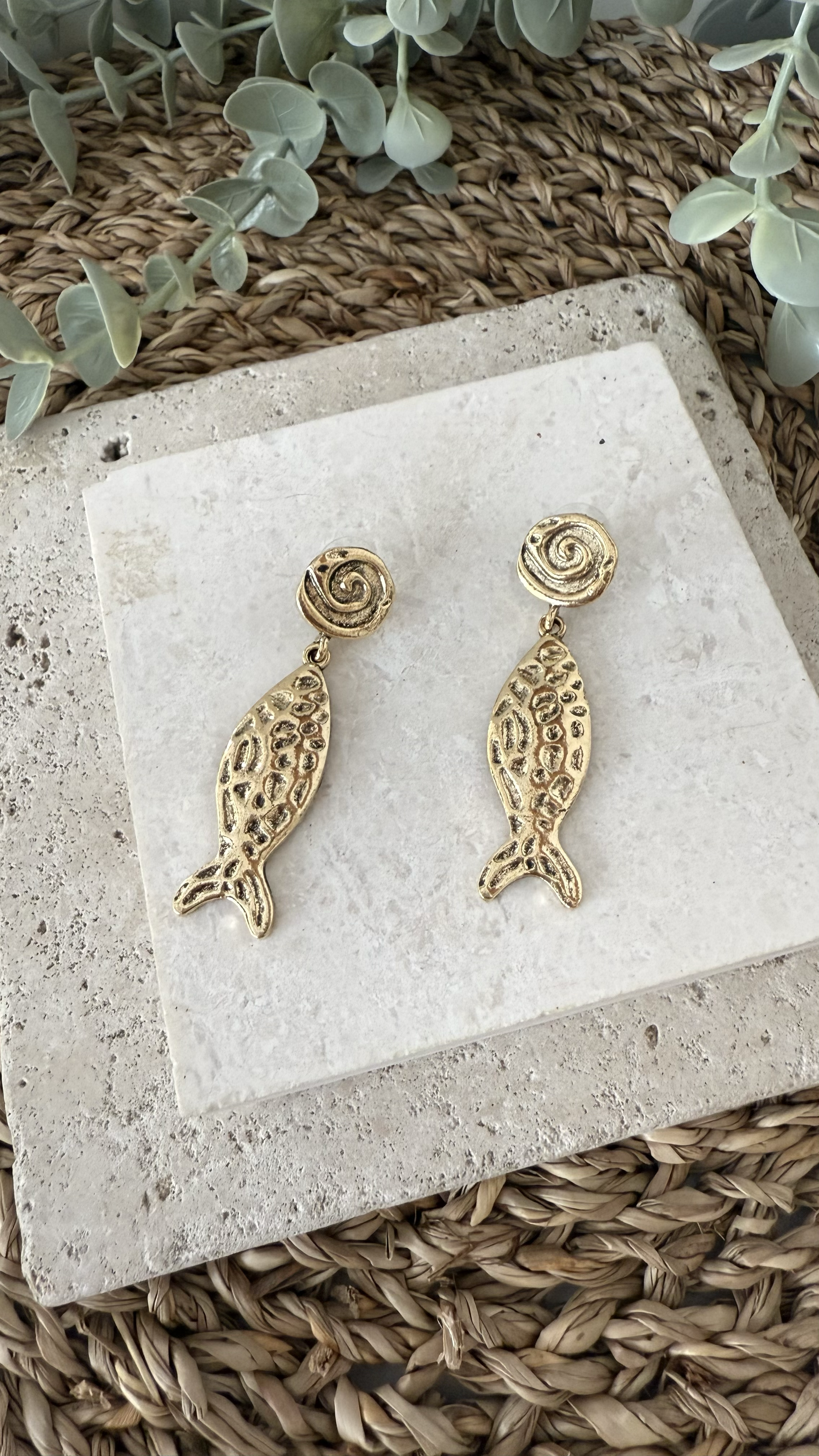 İthal Gold Renk Balık Küpe