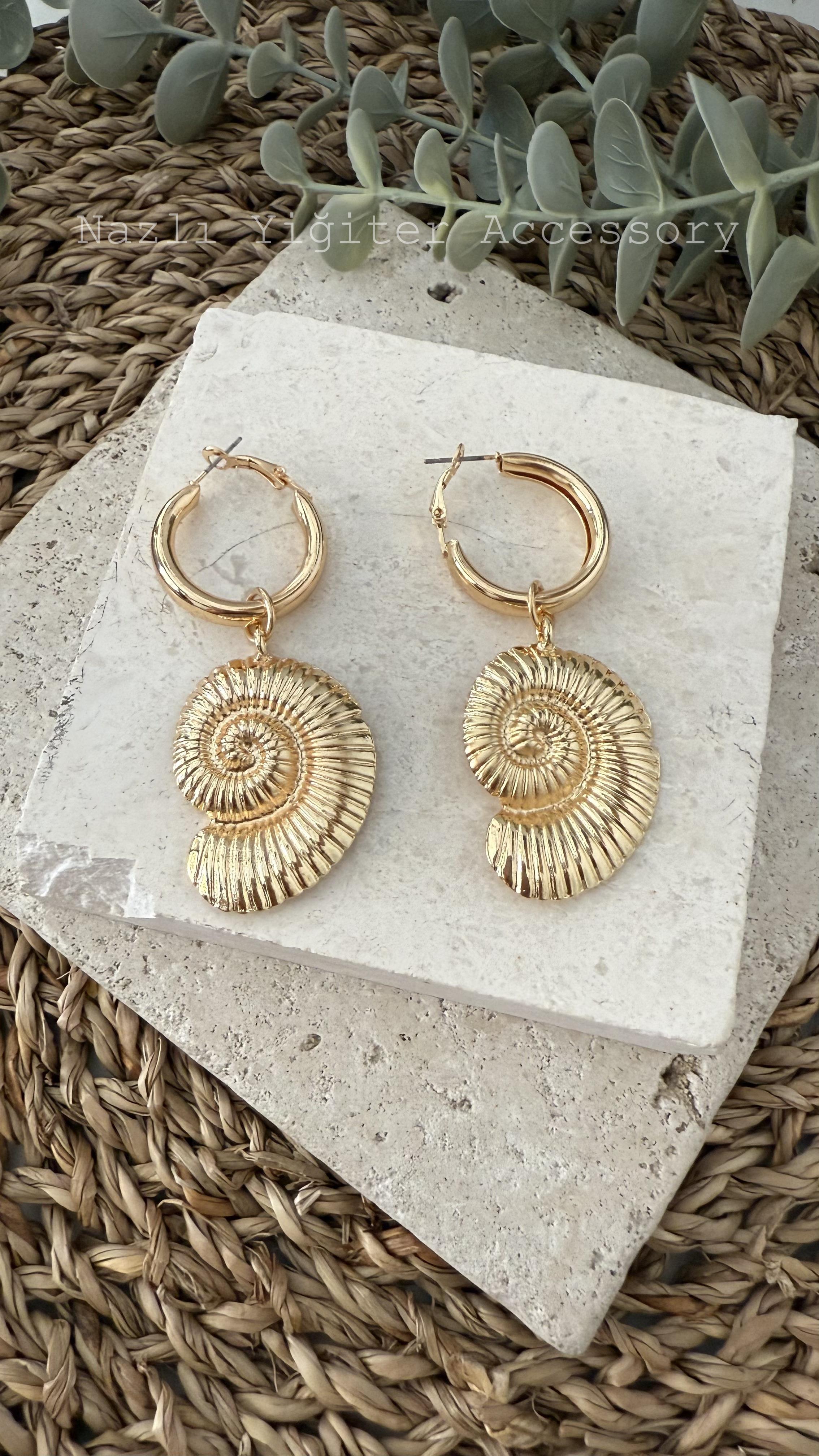 İthal Gold Renk Küpe