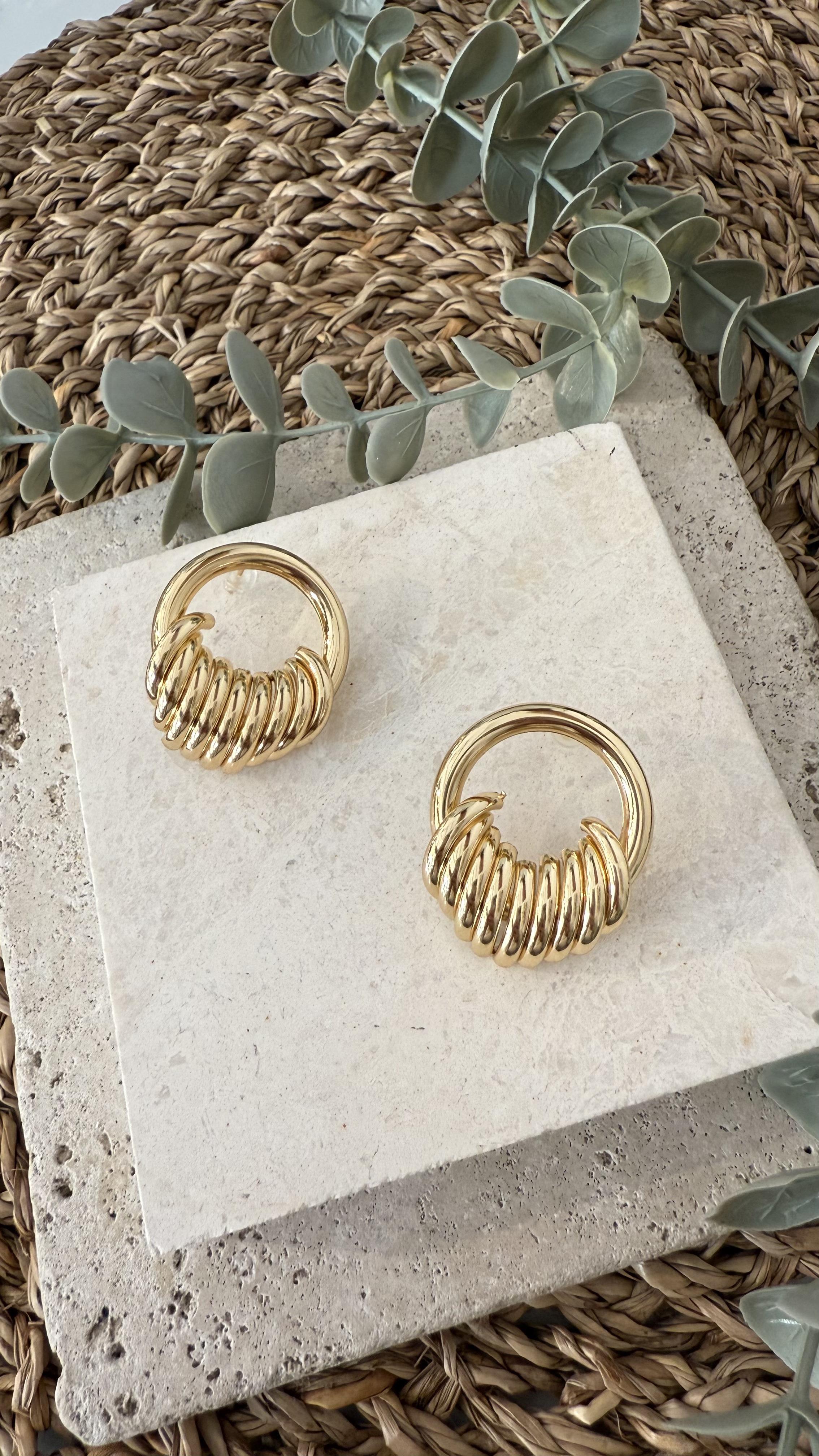 İthal Gold Renk Küpe