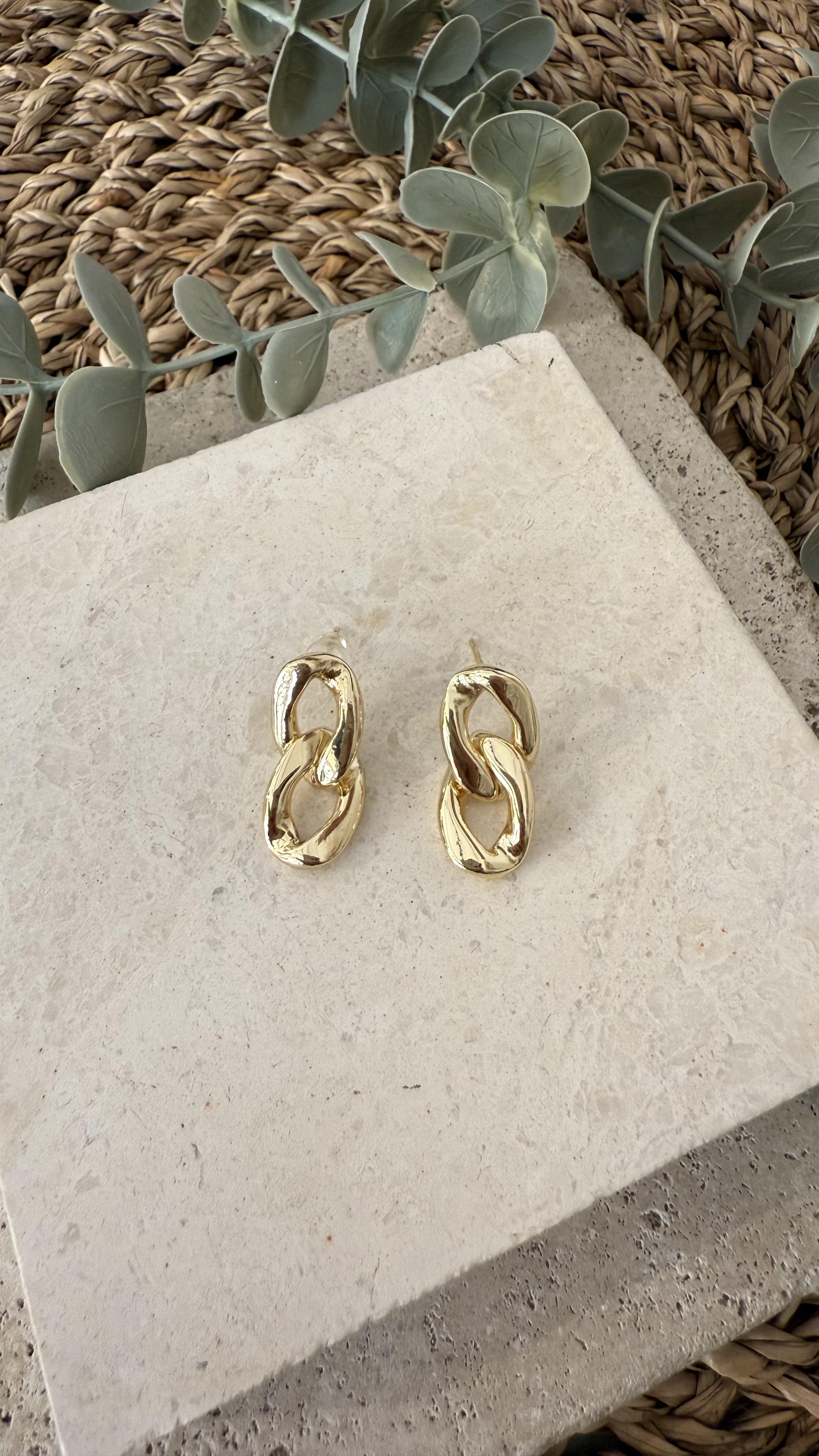 İthal Gold Renk Küpe