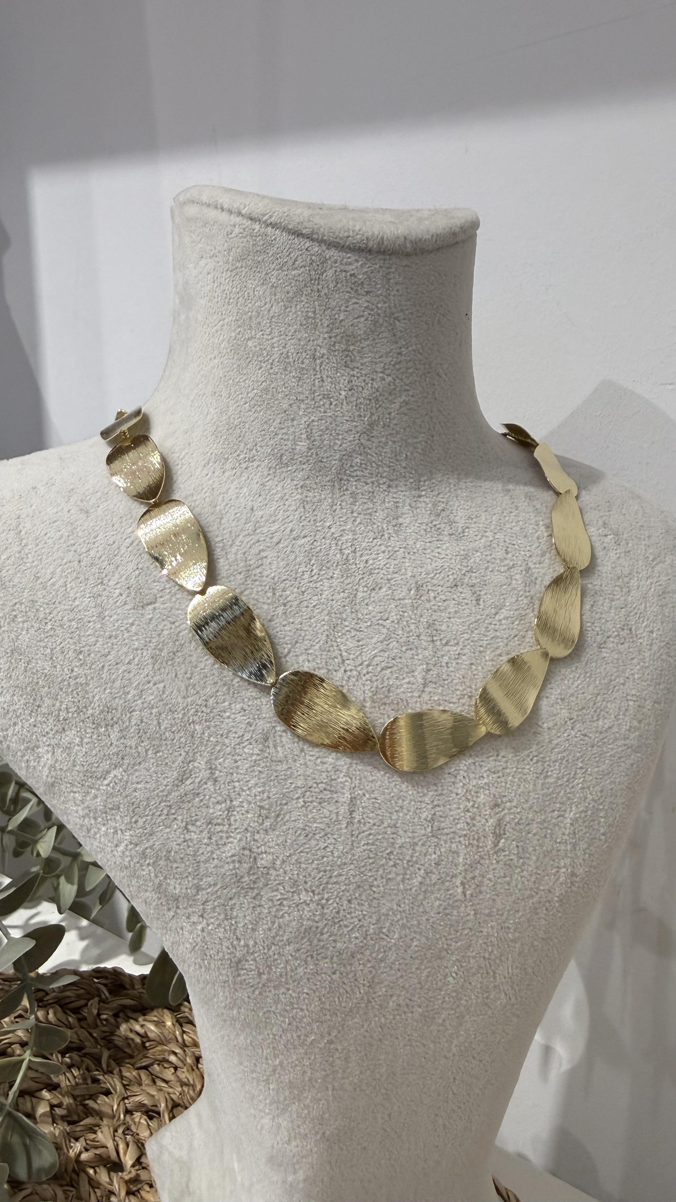 İthal Gold Renk Pul Kolye 40+5 cm