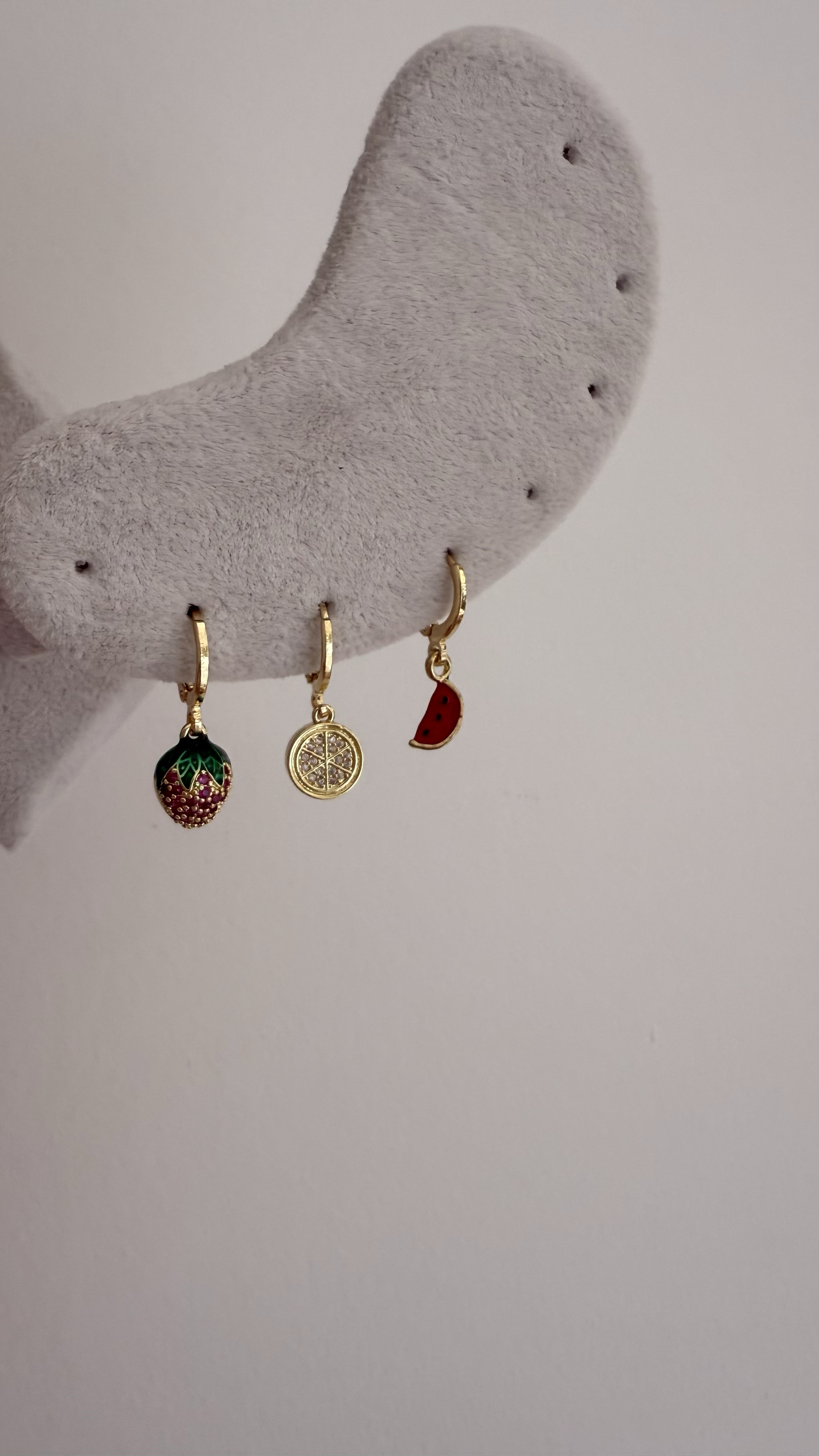 İthal Gold Renk Üçlü Küpe