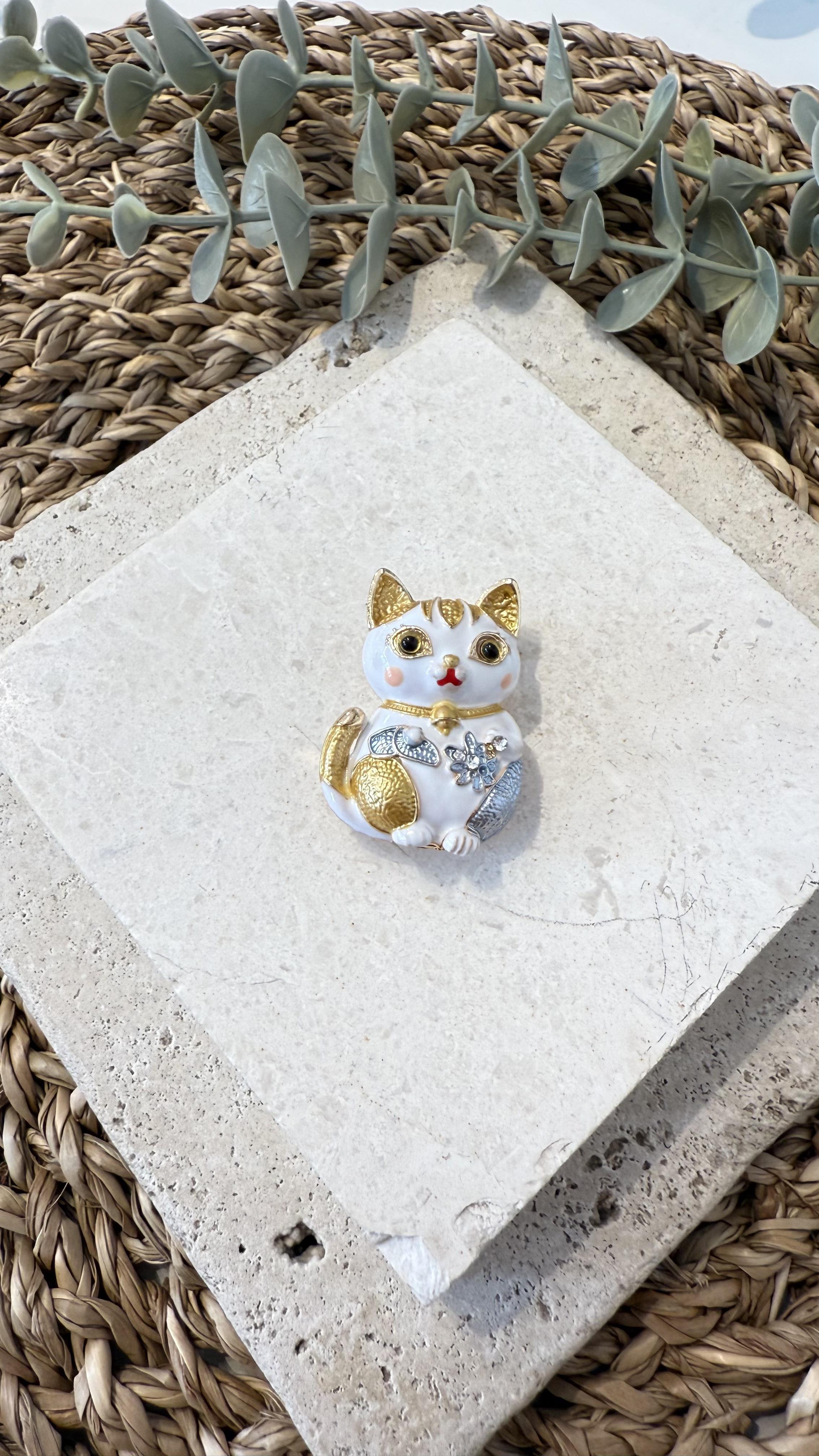 İthal Kedi Figür Broş