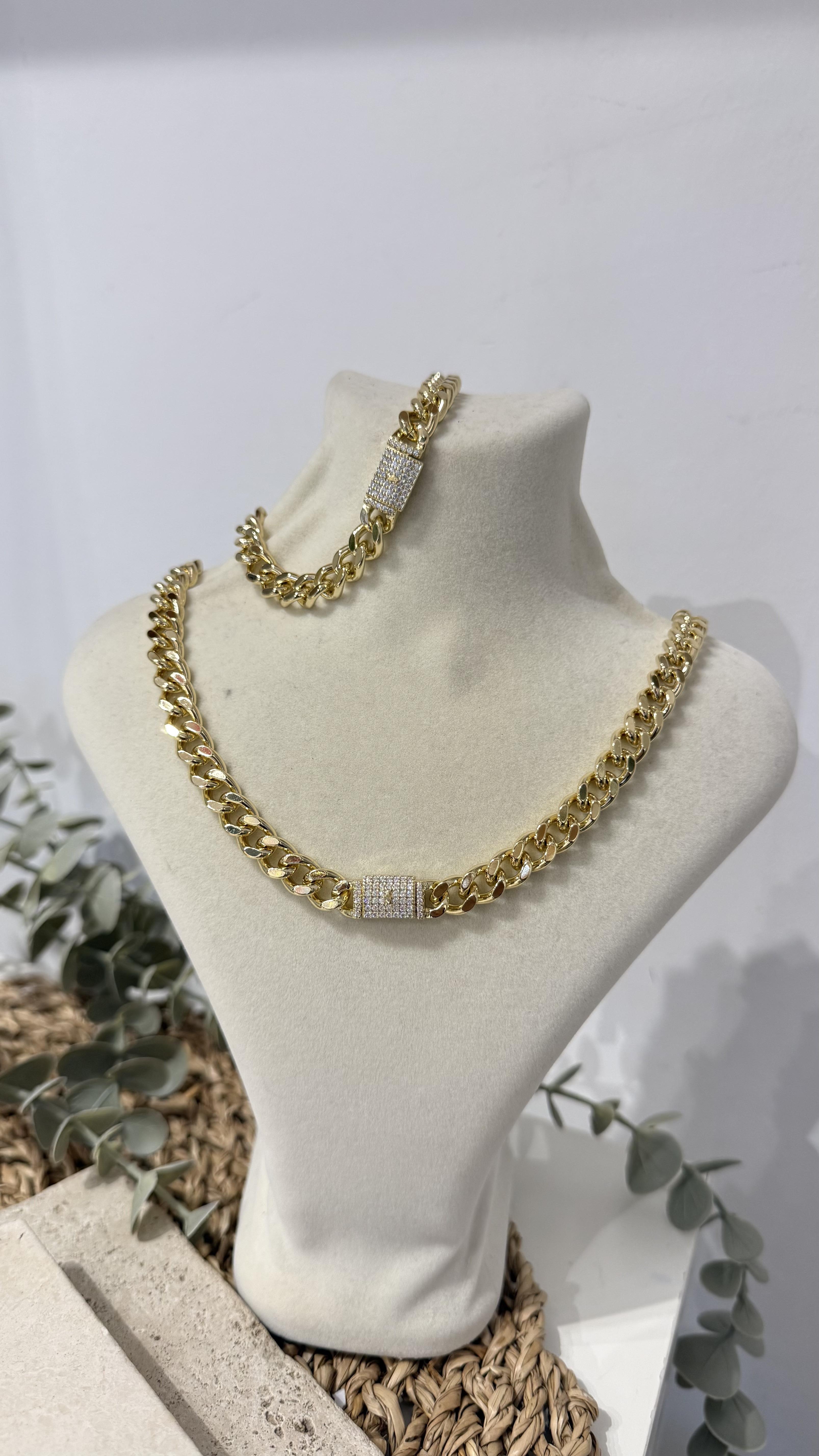 Xuping Özel Seri Gold Renk 14k Kolye Bileklik Set