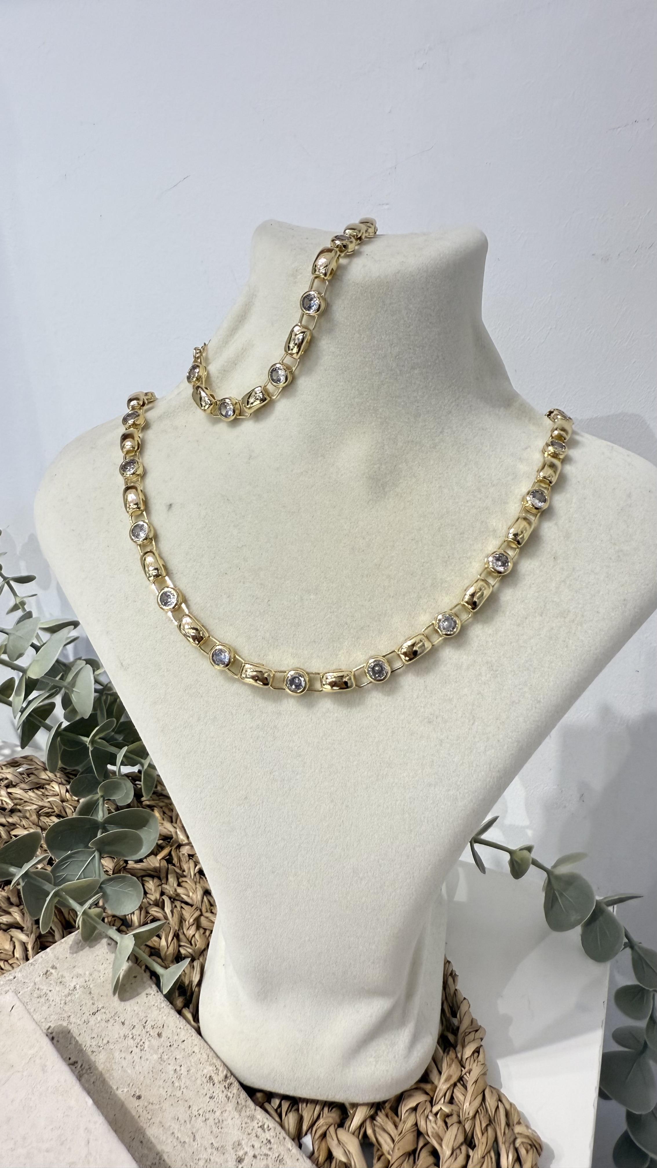 Xuping Özel Seri Gold Renk 14k Kolye Bileklik Set