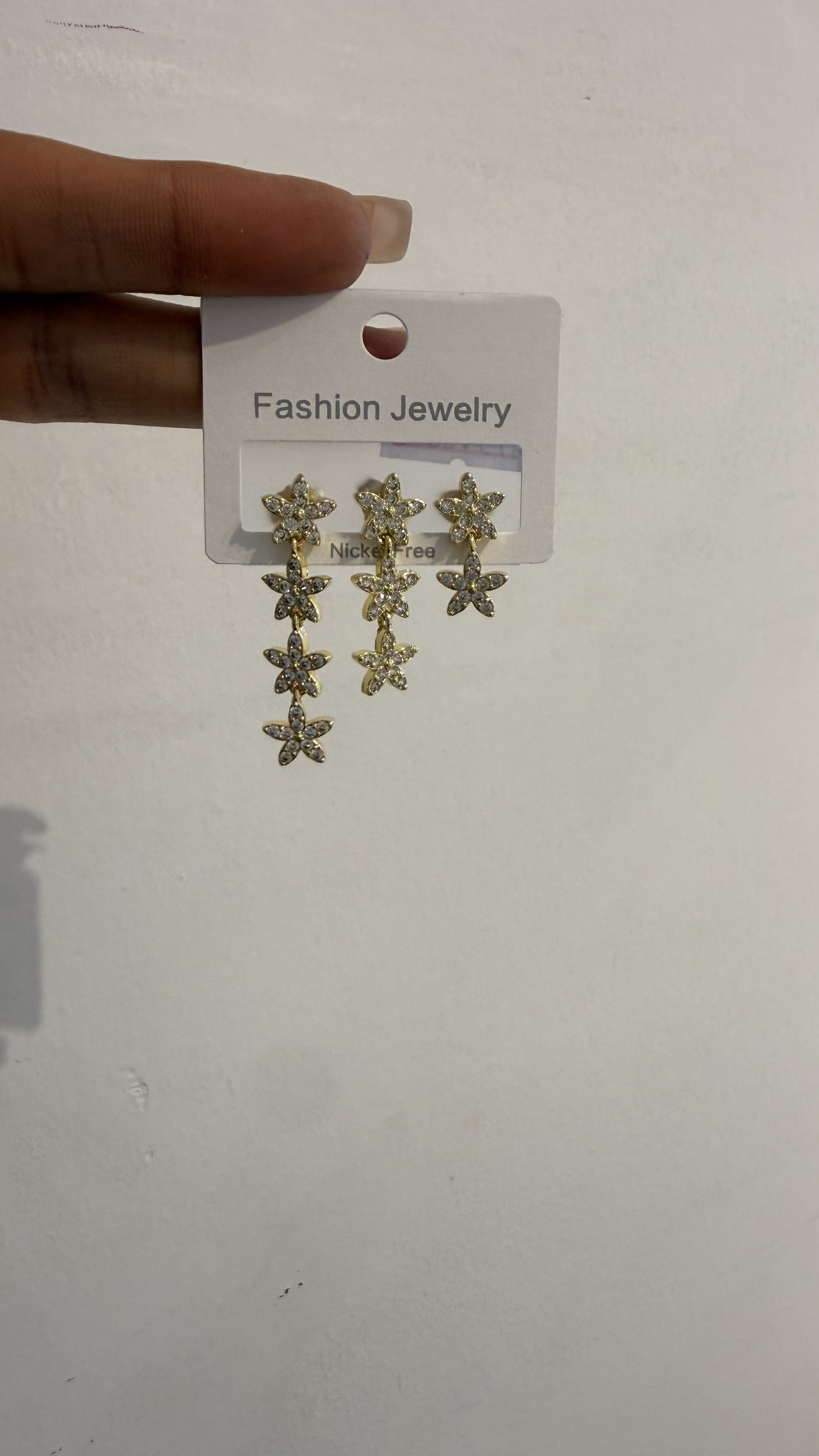 Zirkon Üçlü Gold Renk Küpe