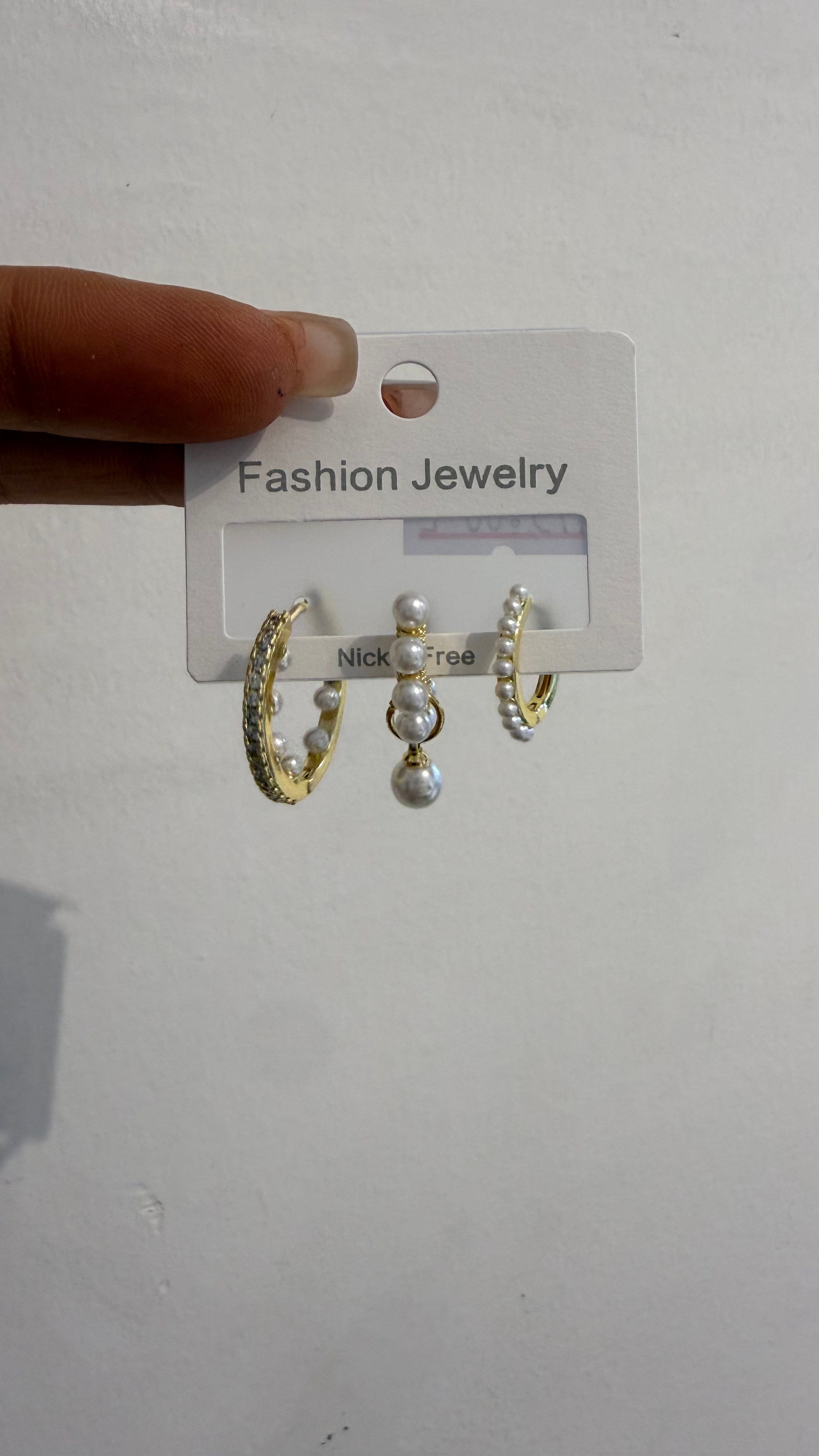 Zirkon Üçlü Gold Renk Küpe