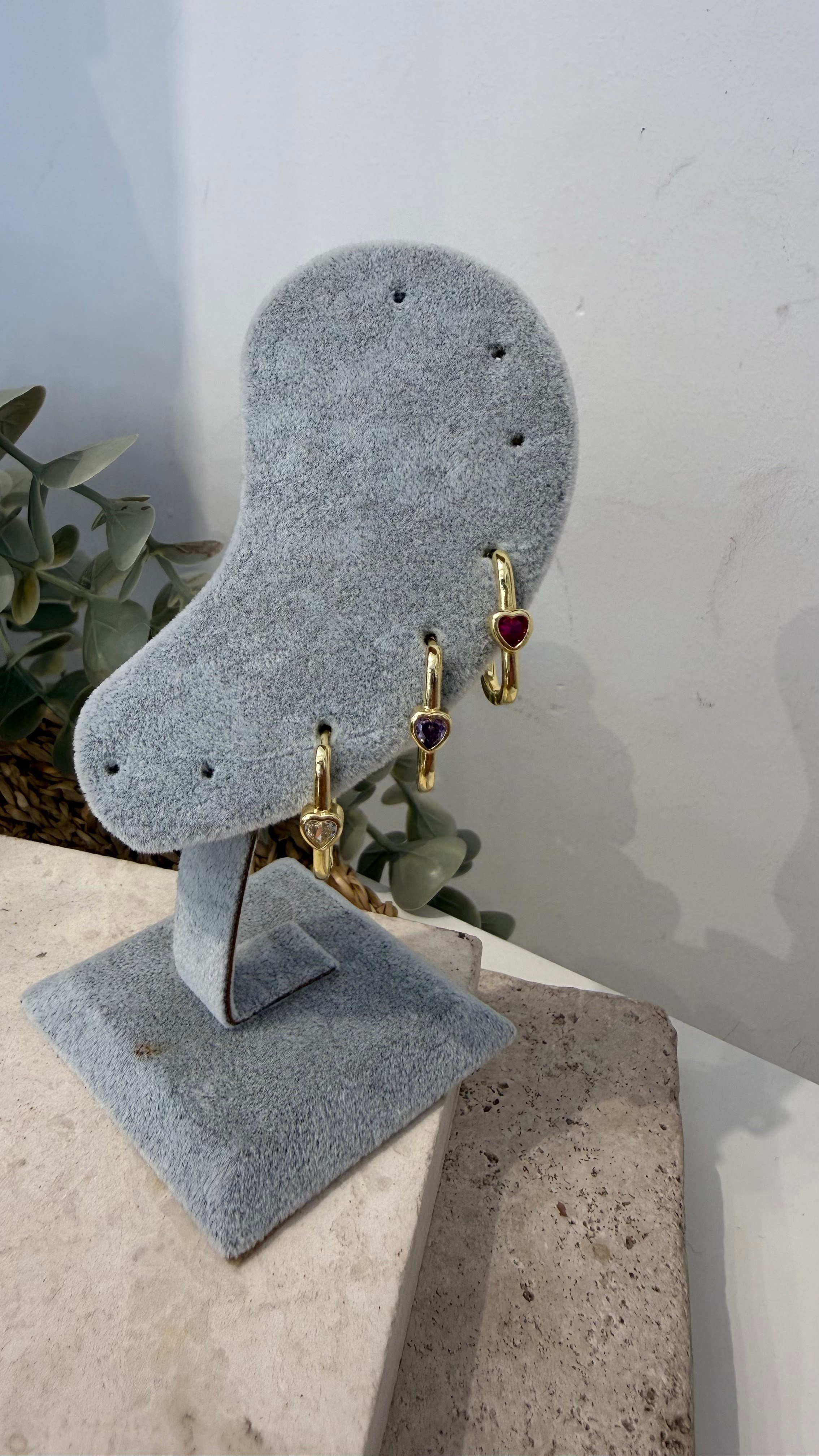 Zirkon Üçlü Gold Renk Küpe