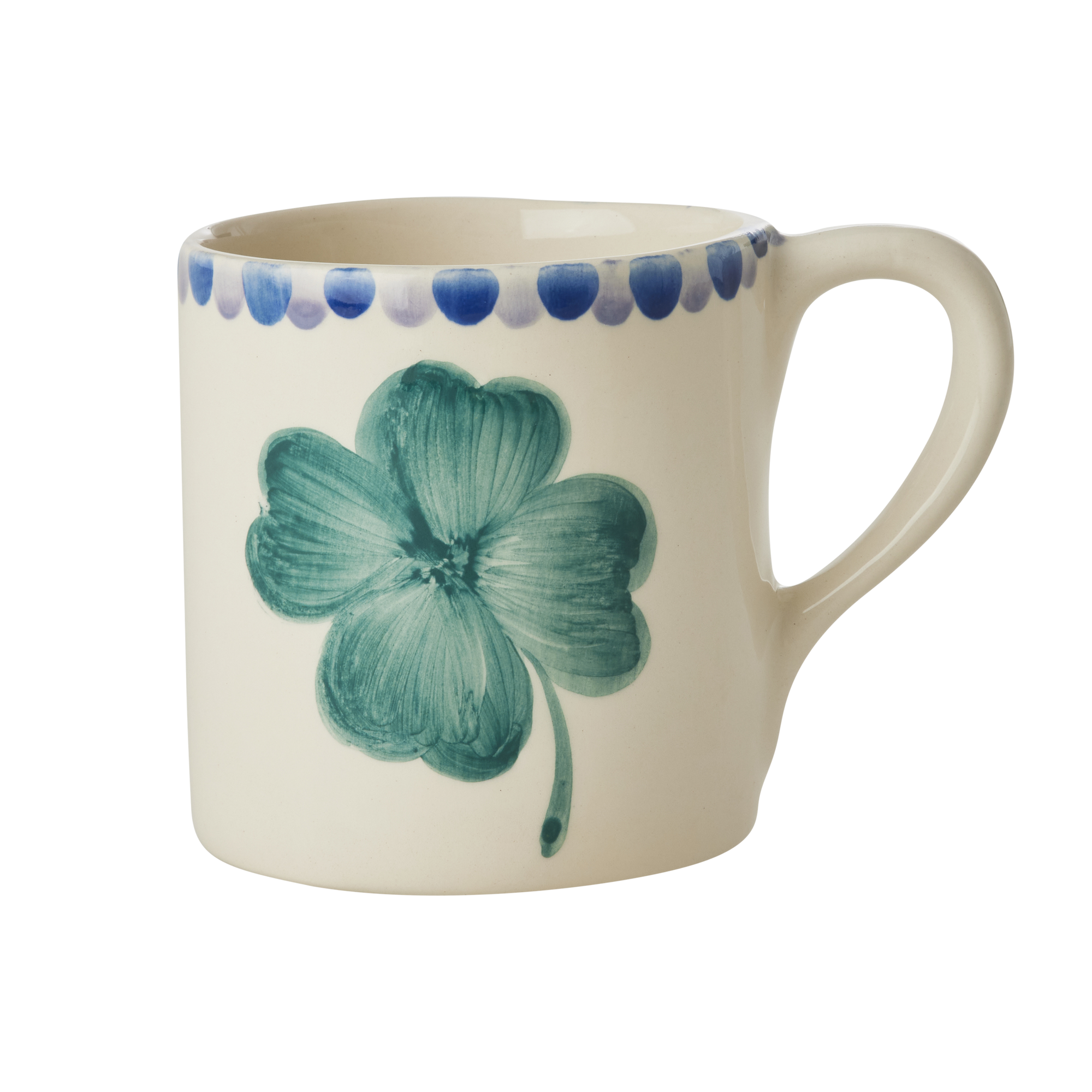 El Yapımı Seramik Mug - Yonca