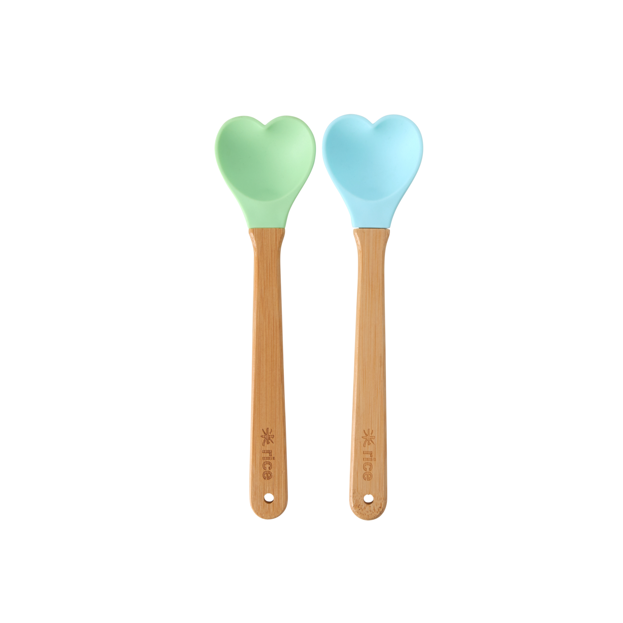 Silikon Mini Kalp Kaşık - Mint ve Yeşil