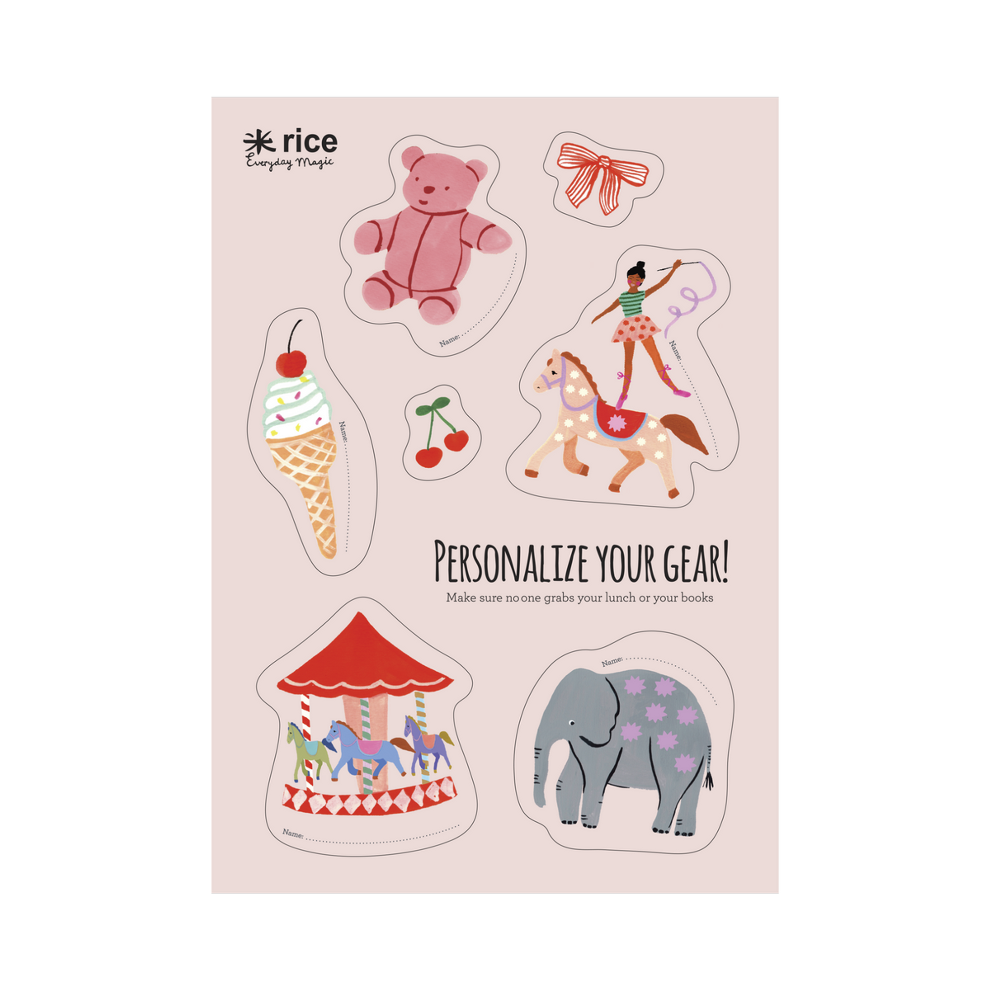 Stickers Lunchbox - Pembe Lunapark
