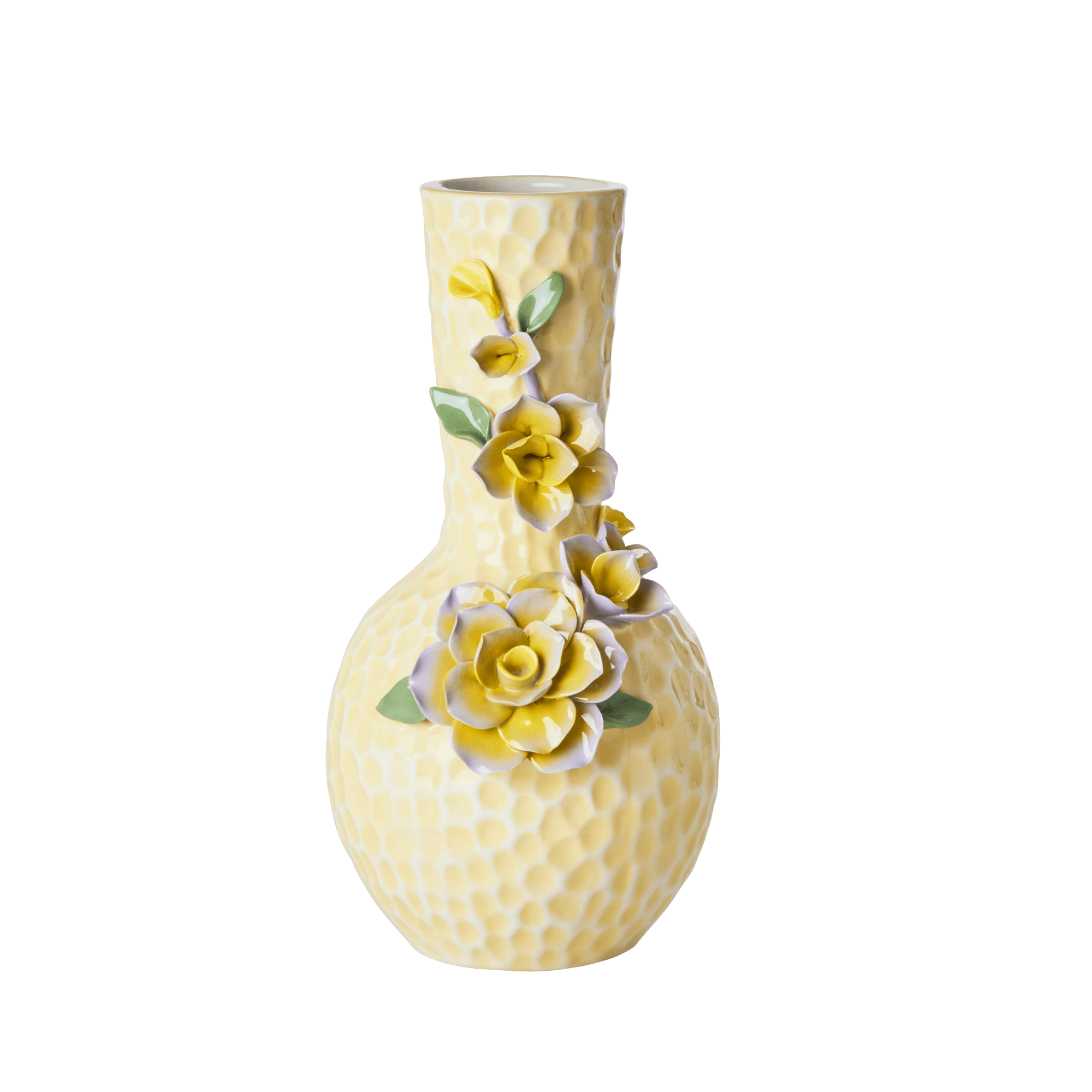 Seramik Vazo - Flower Sculpture Creme
