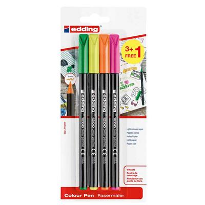 Edding 1200 Grafik Kalemi Yuvarlak Uç 1 mm 4lü  Blıster (3+1)