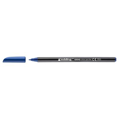 Edding 1200 İnce Uçlu Keçeli Kalem Yuvarlak Uç 1 mm Çelik Mavisi