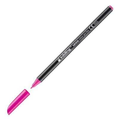 Edding 1200 İnce Uçlu Keçeli Kalem Yuvarlak Uç 1 mm Fosforlu Pembe