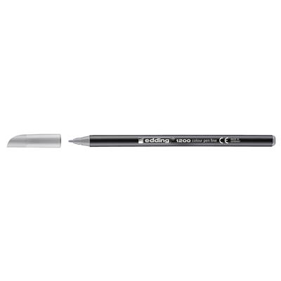 Edding 1200 İnce Uçlu Keçeli Kalem Yuvarlak Uç 1 mm Gümüş