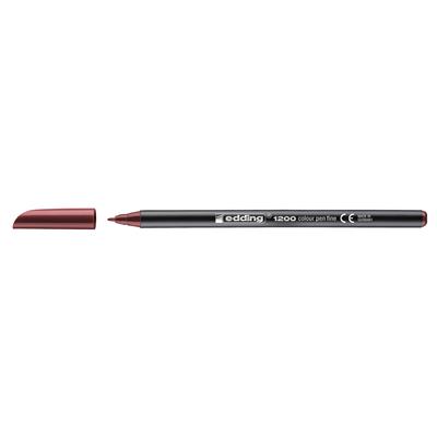 Edding 1200 İnce Uçlu Keçeli Kalem Yuvarlak Uç 1 mm Kirli Kırmızı