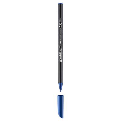 Edding 1200 İnce Uçlu Keçeli Kalem Yuvarlak Uç 1 mm Çelik Mavisi