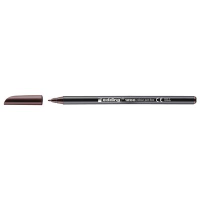 Edding 1200 İnce Uçlu Keçeli Kalem Yuvarlak Uç 1 mm Koyu Kahverengi