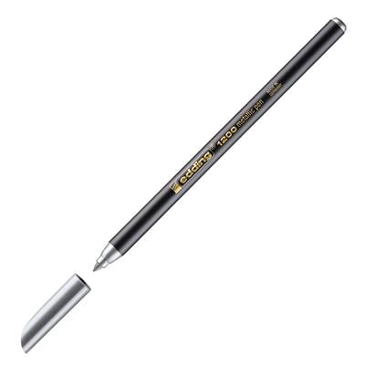 Edding 1200 Metalik Mürekkepli Keçeli Kalem Yuvarlak Uç 1-3 mm Gümüş