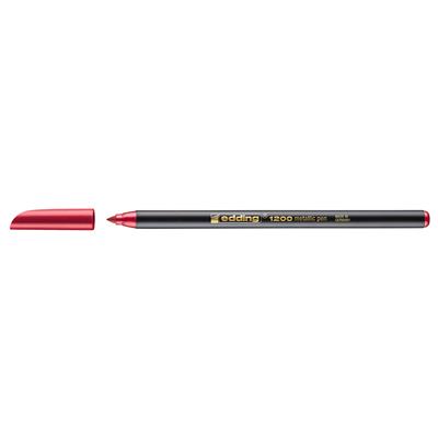 Edding 1200 Metalik Mürekkepli Keçeli Kalem Yuvarlak Uç 1-3 mm Metalik Kırmızı