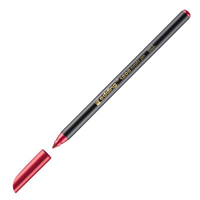 Edding 1200 Metalik Mürekkepli Keçeli Kalem Yuvarlak Uç 1-3 mm Metalik Kırmızı