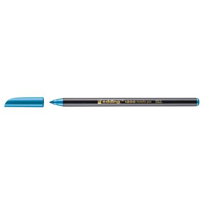 Edding 1200 Metalik Mürekkepli Keçeli Kalem Yuvarlak Uç 1-3 mm Metalik Mavi