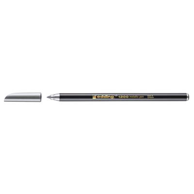 Edding 1200 Metalik Mürekkepli Keçeli Kalem Yuvarlak Uç 1-3 mm Gümüş