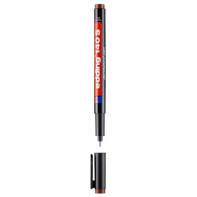 Edding 140 S Çok Amaçlı Asetat Kalemi-Permanent Yuvarlak Uç 0.3 mm Kahverengi