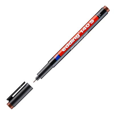 Edding 140 S Çok Amaçlı Asetat Kalemi-Permanent Yuvarlak Uç 0.3 mm Kahverengi
