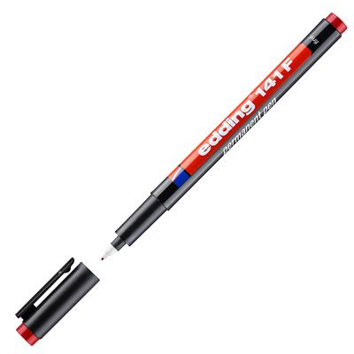 Edding 141 F Çok Amaçlı Asetat Kalemi - Permanent , Kırmızı