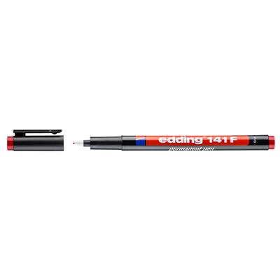 Edding 141 F Çok Amaçlı Asetat Kalemi - Permanent , Kırmızı
