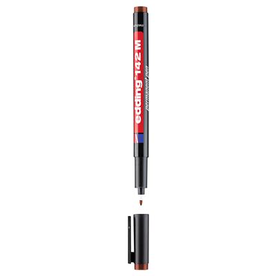 Edding 142 M Çok Amaçlı Asetat Kalemi - Permanent Yuvarlak Uç 1 mm Kahverengi