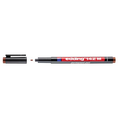 Edding 142 M Çok Amaçlı Asetat Kalemi - Permanent Yuvarlak Uç 1 mm Kahverengi