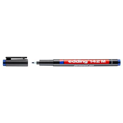 Edding 142 M Çok Amaçlı Asetat Kalemi - Permanent Yuvarlak Uç 1 mm Mavi
