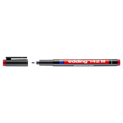 Edding 142 M Çok Amaçlı Asetat Kalemi - Permanent  Yuvarlak Uç 1 mm Kırmızı