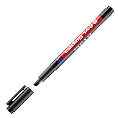 Edding 143 B Çok Amaçlı Asetat Kalemi - Permanent  Kesik Uç 1-3 mm Siyah