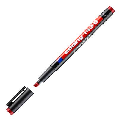 Edding 143 B Çok Amaçlı Asetat Kalemi - Permanent  Kesik Uç 1-3 mm Kırmızı
